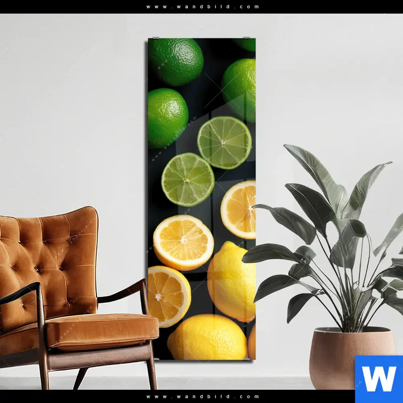 Acrylglasbild | Zitronen und Limetten | Schmal