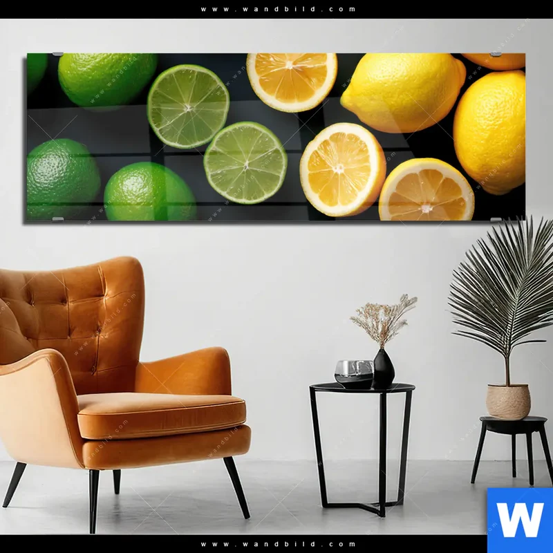 Acrylglasbild | Zitronen und Limetten | Panorama