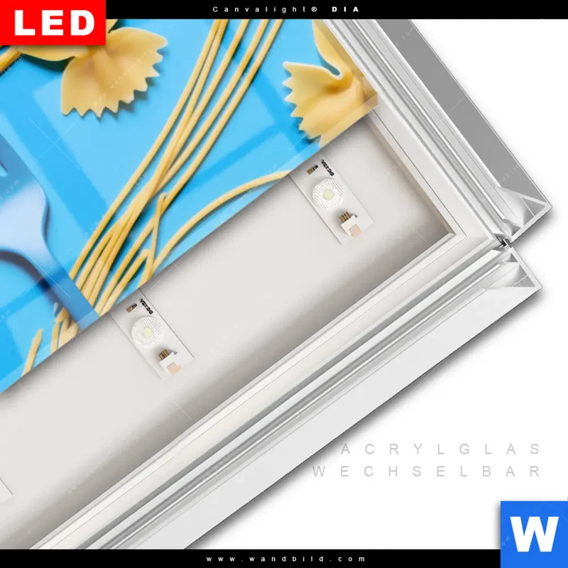 Leuchtbild Acrylglas Canvalight® DIA | Pasta-Design - Moderne Küchenkunst | Schmal
