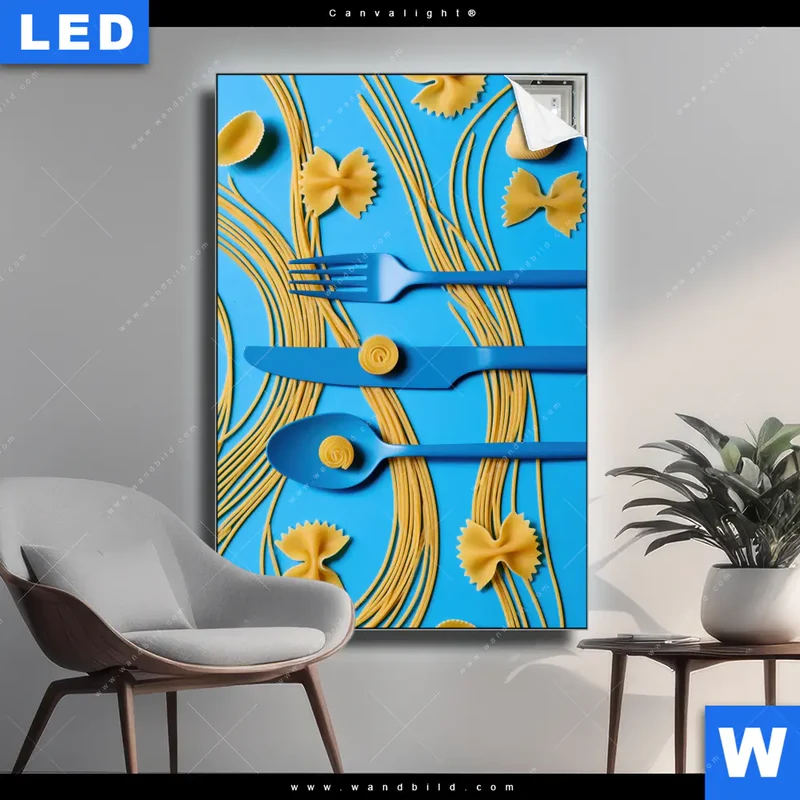 Canvalight® Leuchtbild | Pasta-Design - Moderne Küchenkunst | Hochformat