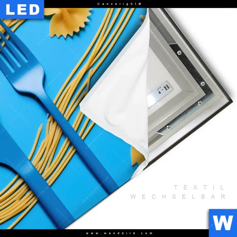 Canvalight® Leuchtbild | Pasta-Design - Moderne Küchenkunst | Hochformat