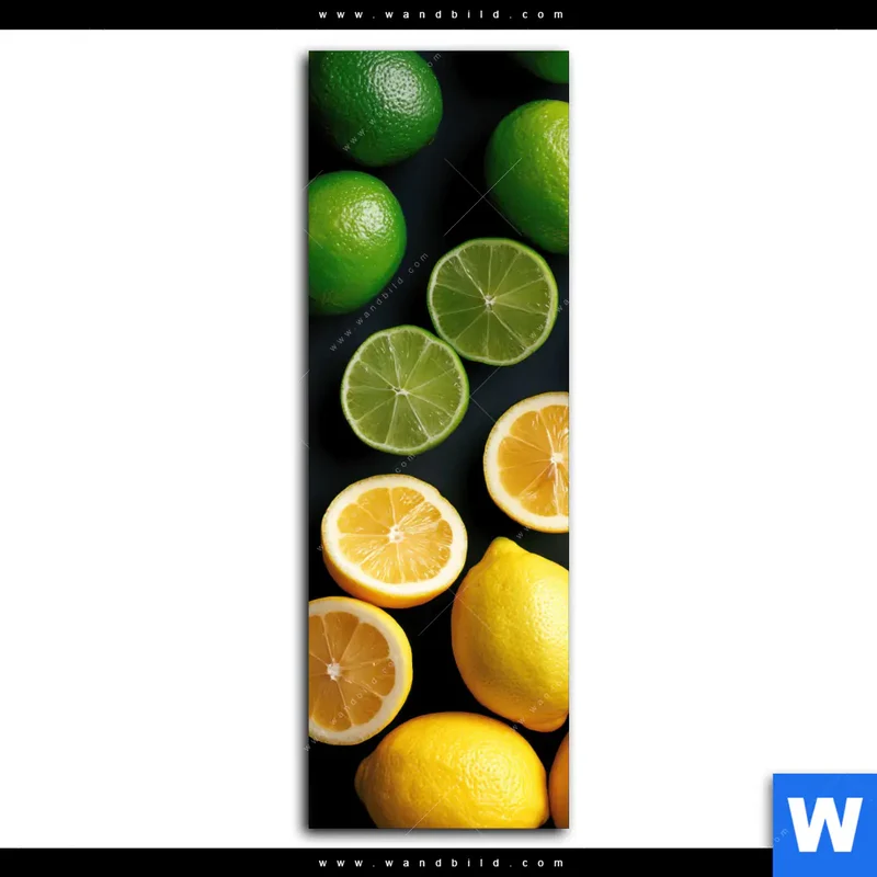 Leinwandbild | Zitronen und Limetten | Schmal