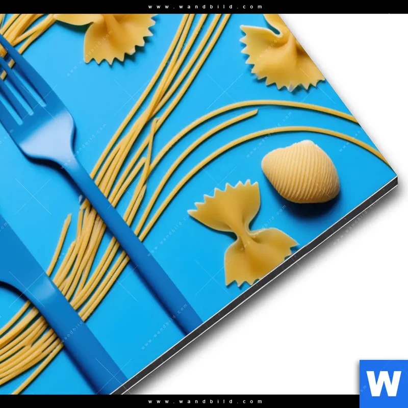Alu-Dibond Bild | Pasta-Design - Moderne Küchenkunst | Querformat