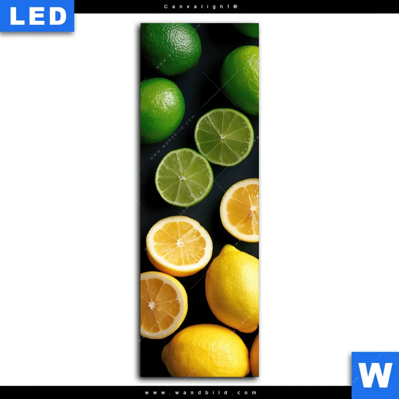Canvalight® Leuchtbild | Zitronen und Limetten | Schmal