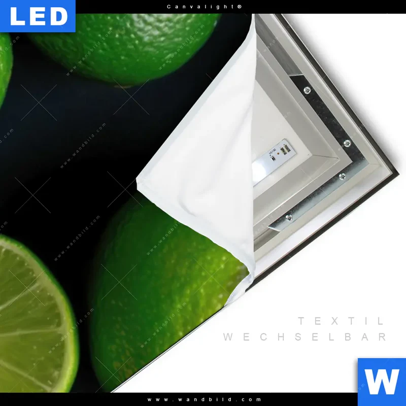 Canvalight® Leuchtbild | Zitronen und Limetten | Schmal