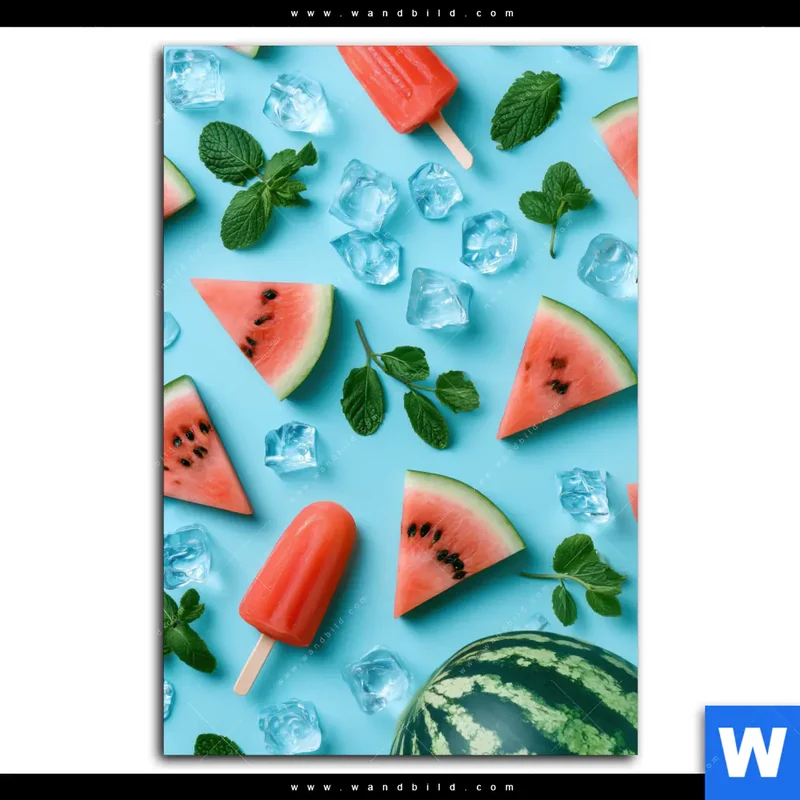 Alu-Dibond Bild | Sommergenuss mit Wassermelone | Hochformat