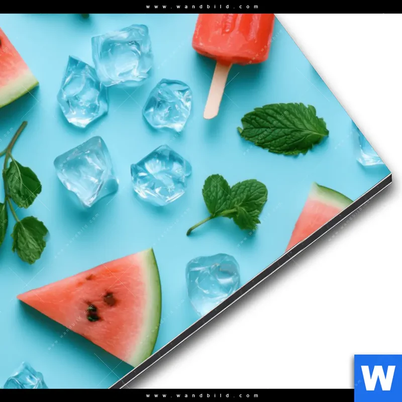 Alu-Dibond Bild | Sommergenuss mit Wassermelone | Hochformat