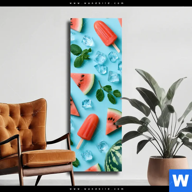 Leinwandbild | Sommergenuss mit Wassermelone | Schmal