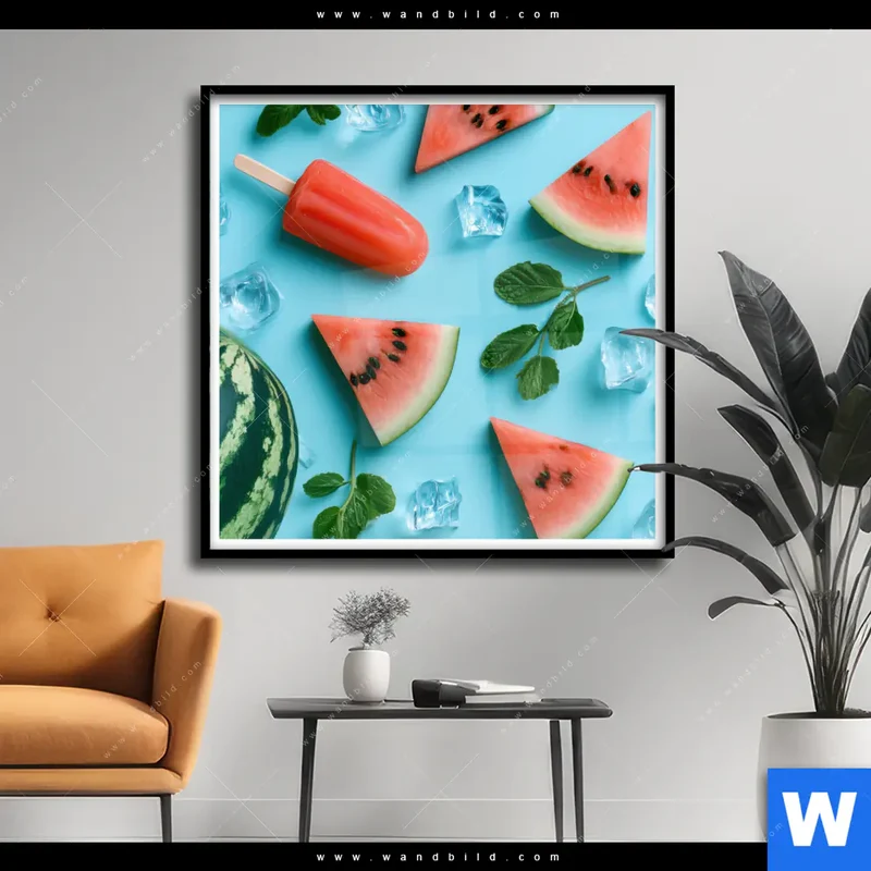 Poster | Sommergenuss mit Wassermelone | Quadrat