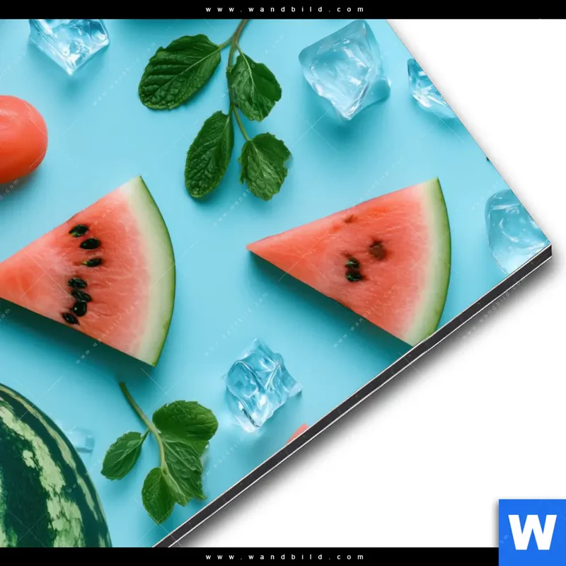 Alu-Dibond Bild | Sommergenuss mit Wassermelone | Quadrat