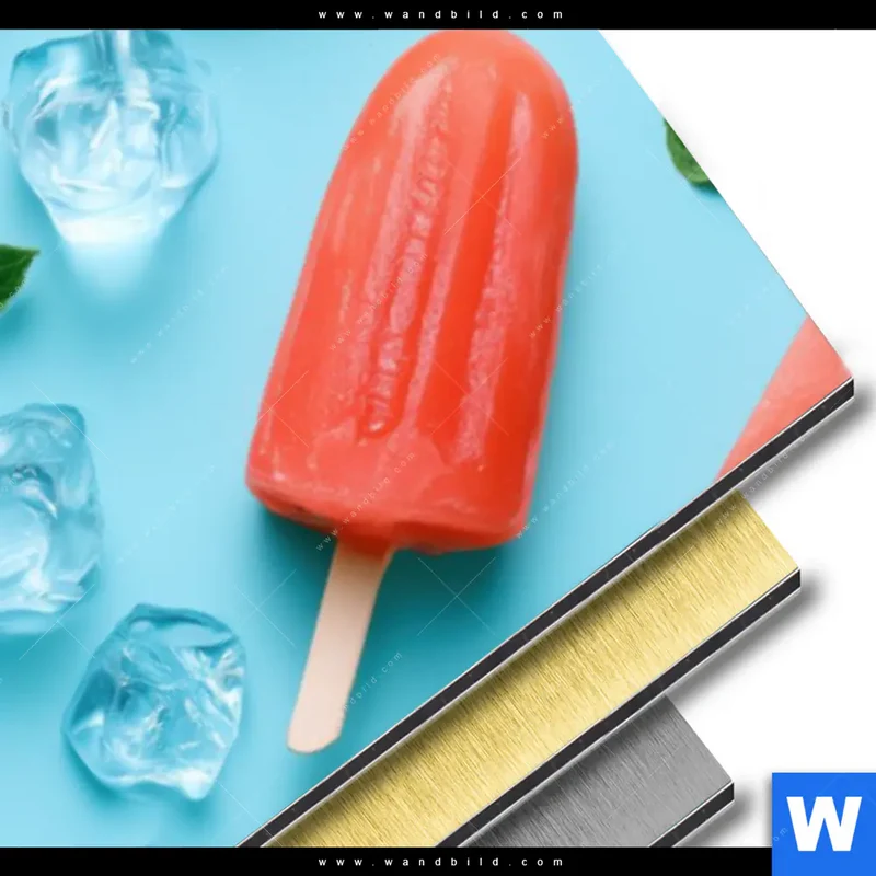 Aluminiumbild gebürstet | Sommergenuss mit Wassermelone | Schmal