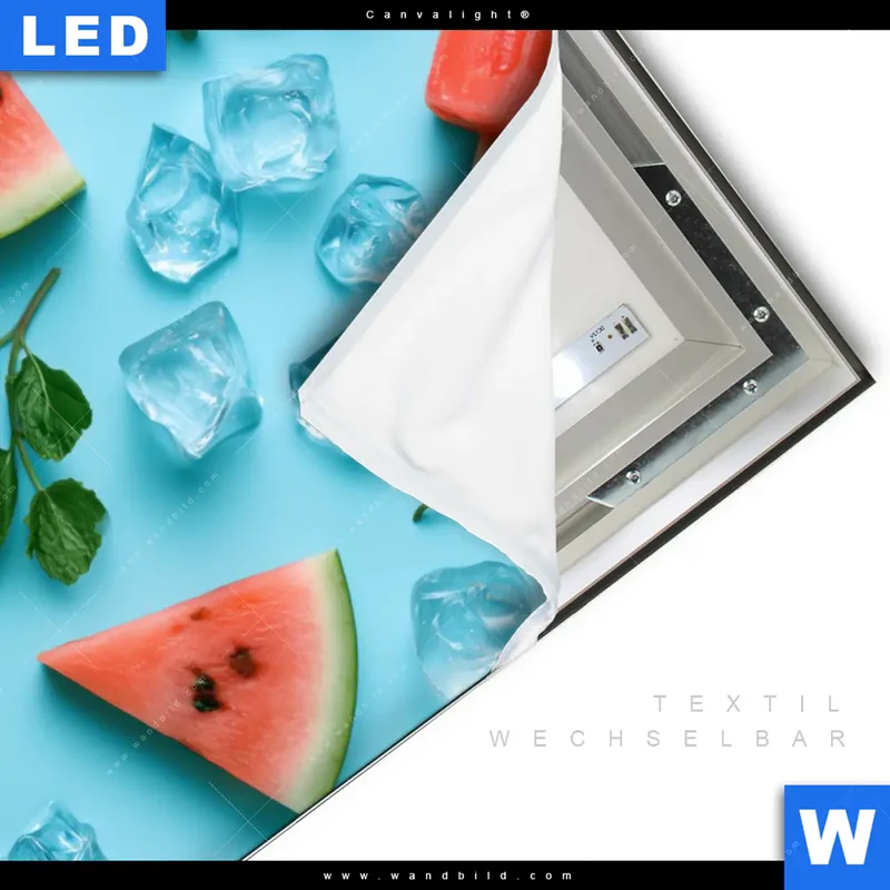 Canvalight® Leuchtbild | Sommergenuss mit Wassermelone | Hochformat