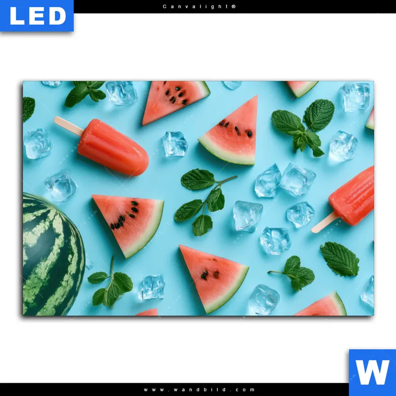 Canvalight® Leuchtbild | Sommergenuss mit Wassermelone | Querformat