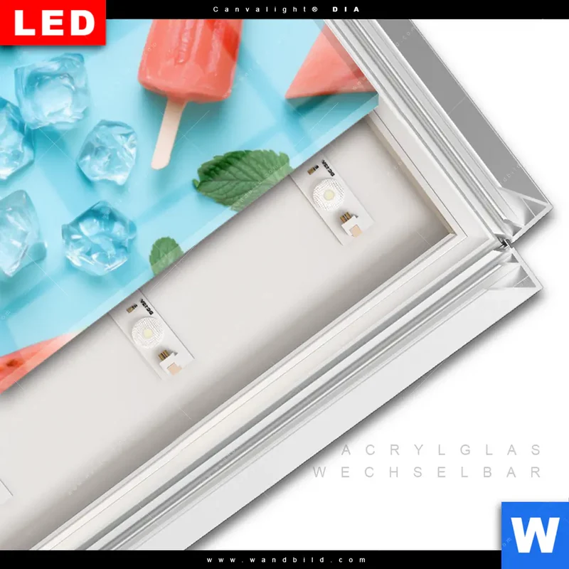 Leuchtbild Acrylglas Canvalight® DIA | Sommergenuss mit Wassermelone | Panorama
