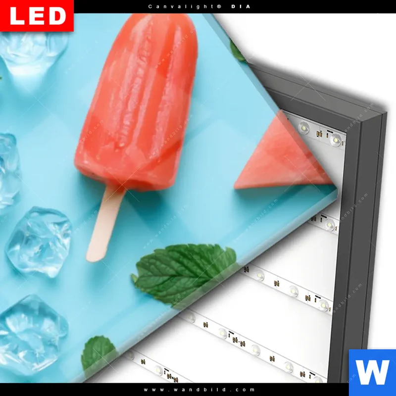 Wechselmotiv Acrylglas Canvalight® DIA | Sommergenuss mit Wassermelone | Panorama