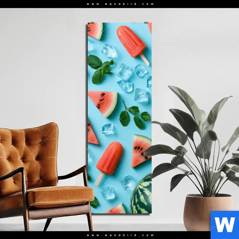 Alu-Dibond Bild | Sommergenuss mit Wassermelone | Schmal