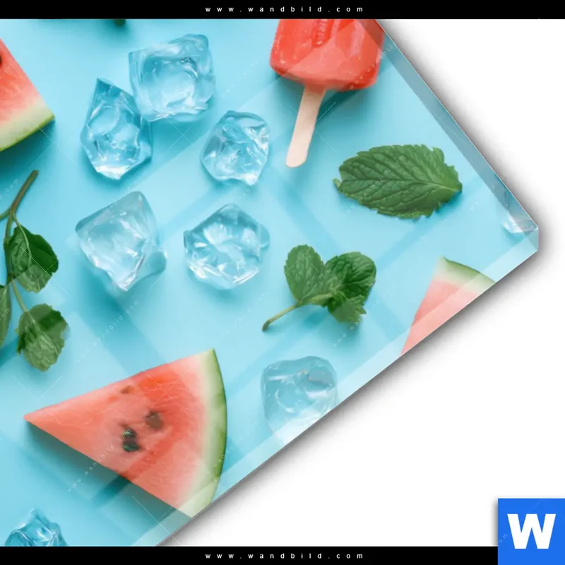 Acrylglasbild | Sommergenuss mit Wassermelone | Hochformat