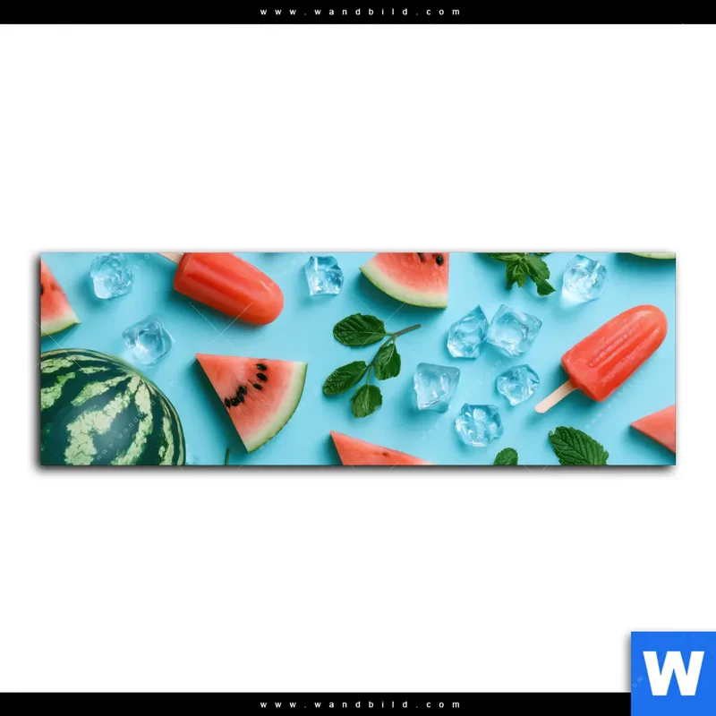 Leinwandbild | Sommergenuss mit Wassermelone | Panorama