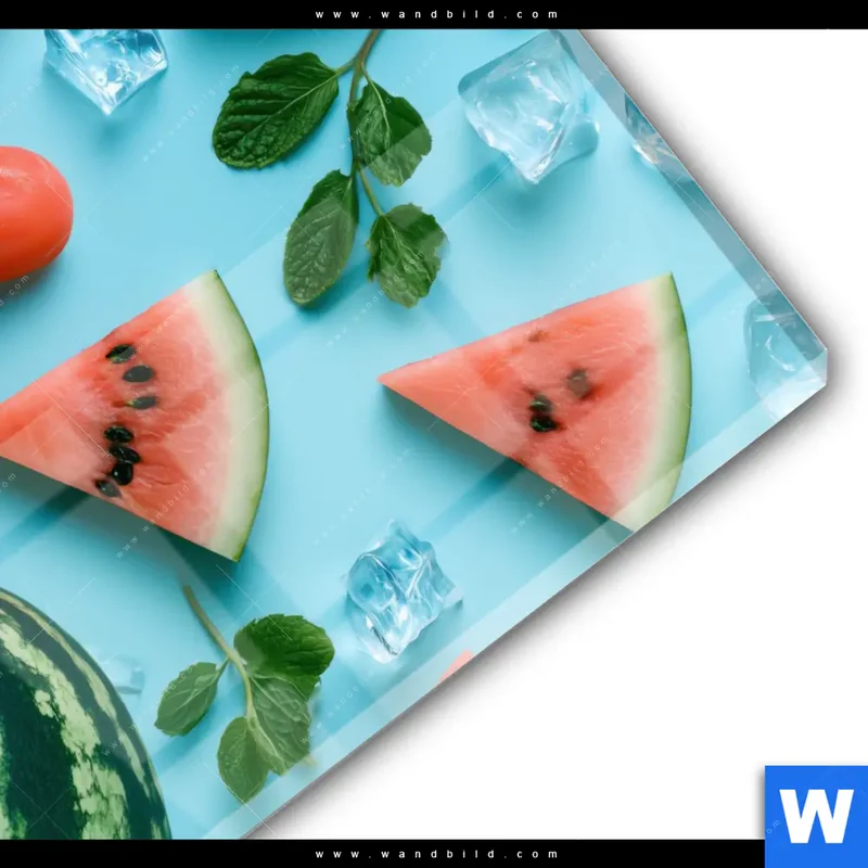 Acrylglasbild | Sommergenuss mit Wassermelone | Quadrat