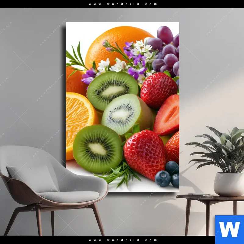 Leinwandbild | Exotische Früchte und Beeren | Hochformat