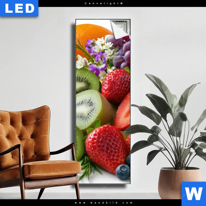 Canvalight® Leuchtbild | Exotische Früchte und Beeren | Schmal