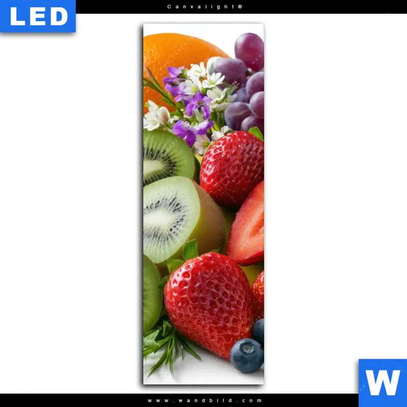 Canvalight® Leuchtbild | Exotische Früchte und Beeren | Schmal