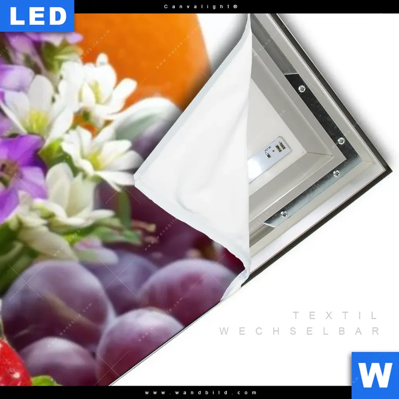 Canvalight® Leuchtbild | Exotische Früchte und Beeren | Schmal