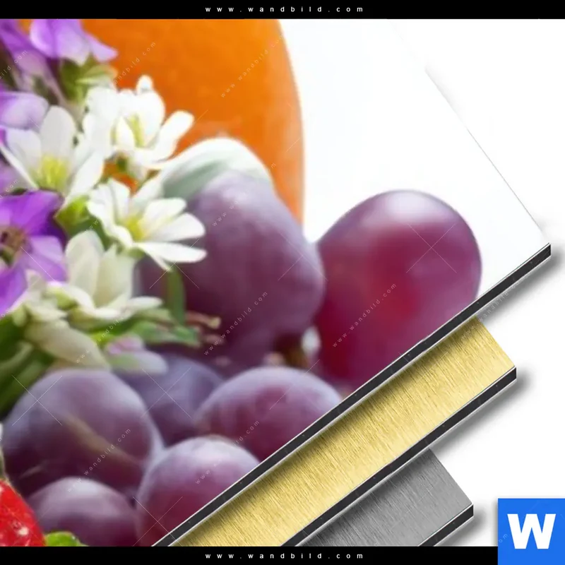 Aluminiumbild gebürstet | Exotische Früchte und Beeren | Schmal
