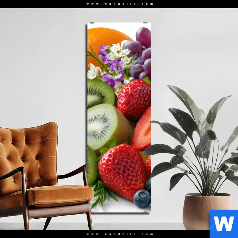 Alu-Dibond Bild | Exotische Früchte und Beeren | Schmal