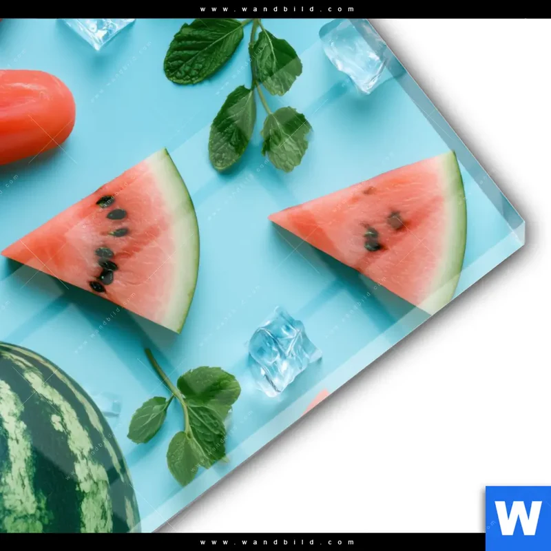 Acrylglasbild | Sommergenuss mit Wassermelone | Rund