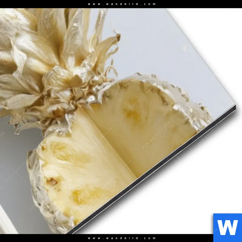 Alu-Dibond Bild | Goldene Ananas mit Kopfhörern | Panorama