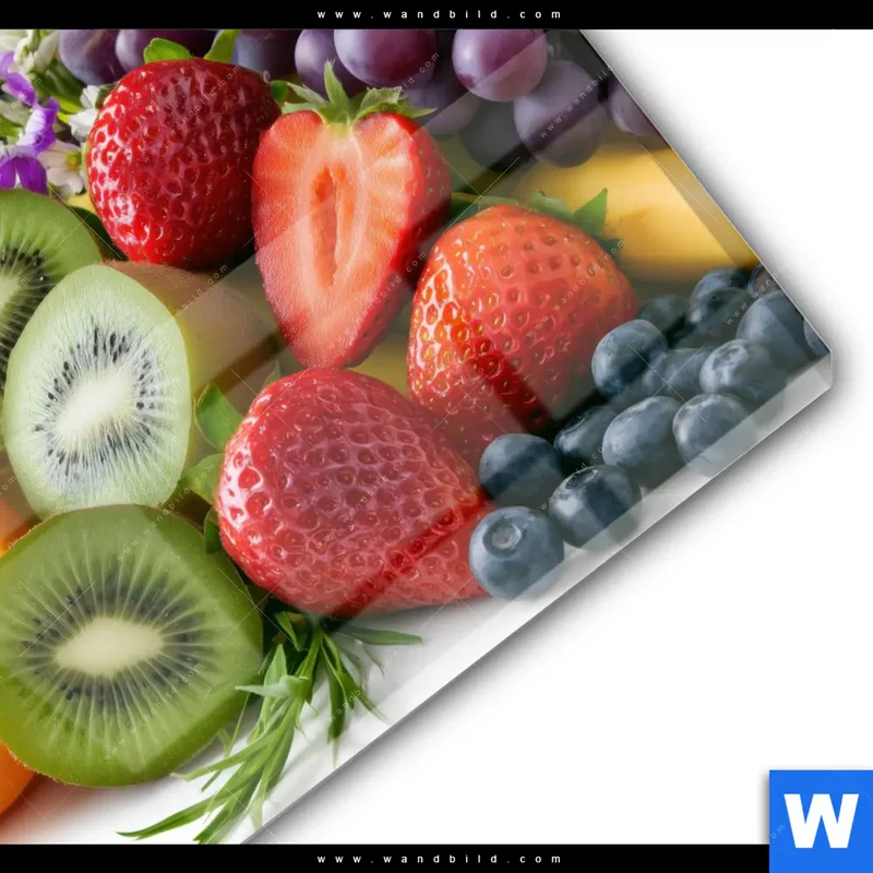Acrylglasbild | Exotische Früchte und Beeren | Quadrat