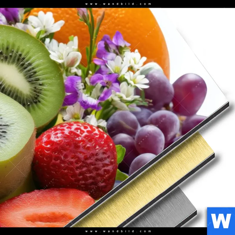 Aluminiumbild gebürstet | Exotische Früchte und Beeren | Hochformat