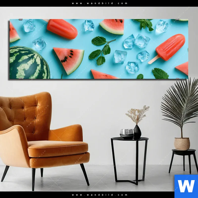Alu-Dibond Bild | Sommergenuss mit Wassermelone | Panorama