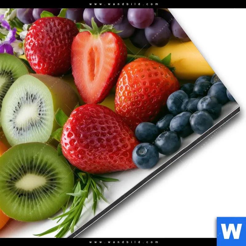 Alu-Dibond Bild | Exotische Früchte und Beeren | Quadrat
