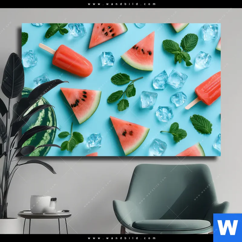 Leinwandbild | Sommergenuss mit Wassermelone | Querformat