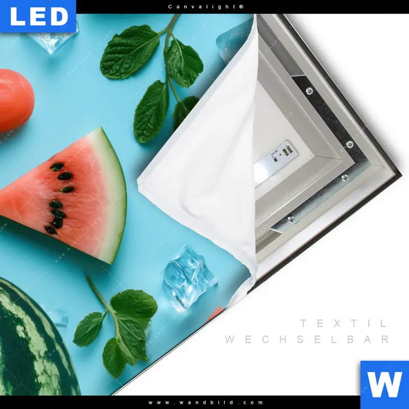 Canvalight® Leuchtbild | Sommergenuss mit Wassermelone | Quadrat