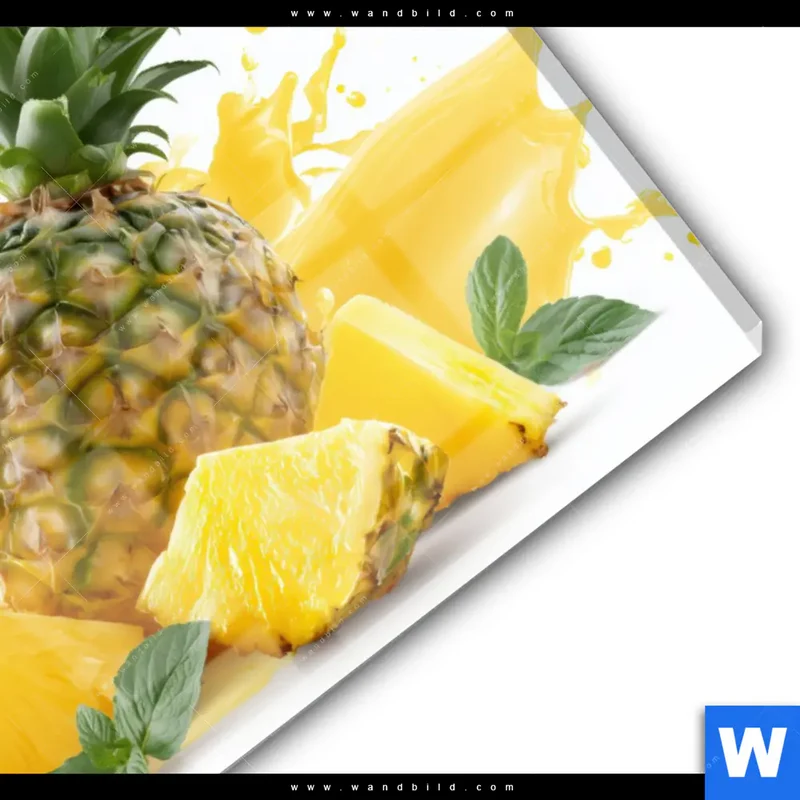 Acrylglasbild | Tropische Frische - Ananas-Explosion | Querformat