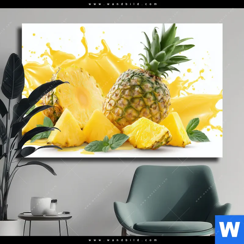 Leinwandbild | Tropische Frische - Ananas-Explosion | Querformat