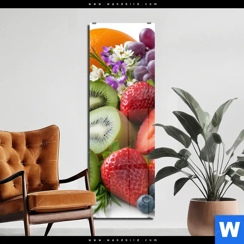 Acrylglasbild | Exotische Früchte und Beeren | Schmal