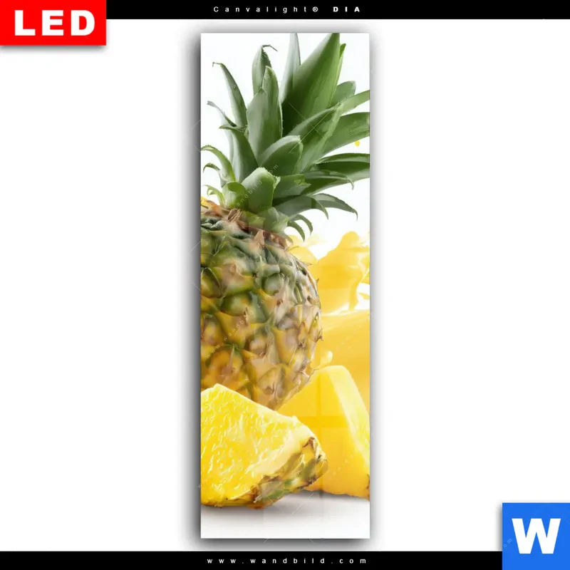 Wechselmotiv Acrylglas Canvalight® DIA | Tropische Frische - Ananas-Explosion | Schmal