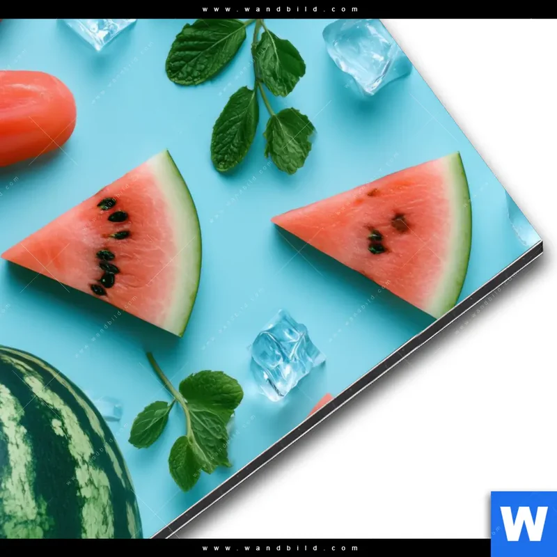 Alu-Dibond Bild | Sommergenuss mit Wassermelone | Rund