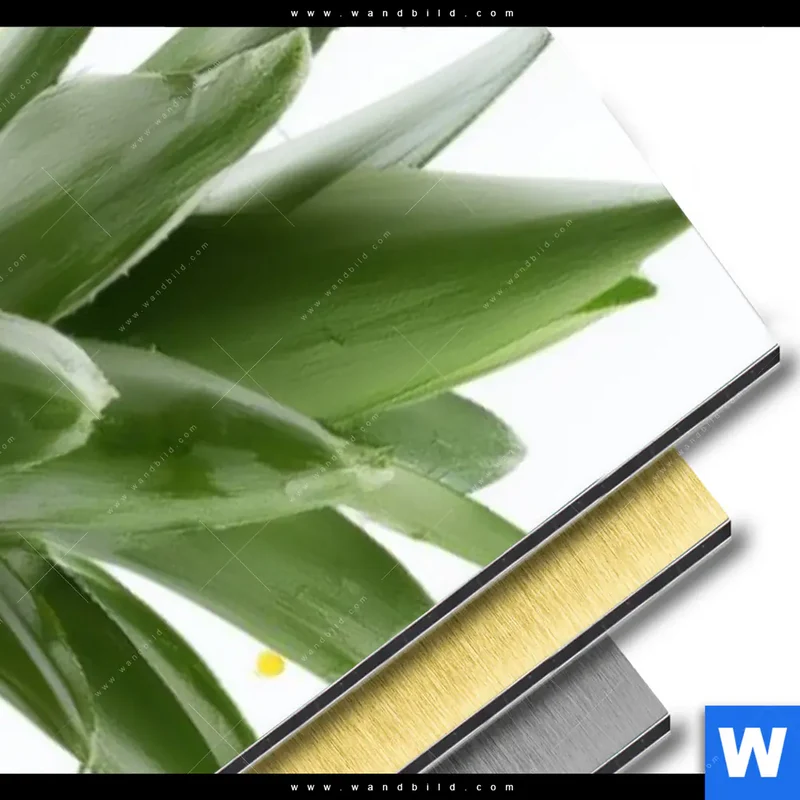 Aluminiumbild gebürstet | Tropische Frische - Ananas-Explosion | Schmal