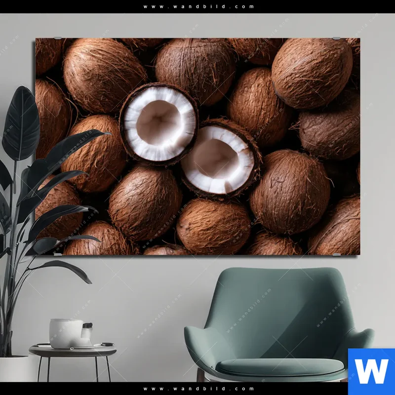 Alu-Dibond Bild | Tropische Kokosnüsse – Exotischer Genuss | Querformat