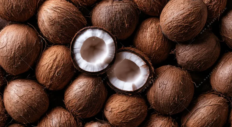 Leuchtbild Acrylglas Canvalight® DIA | Tropische Kokosnüsse – Exotischer Genuss | Querformat