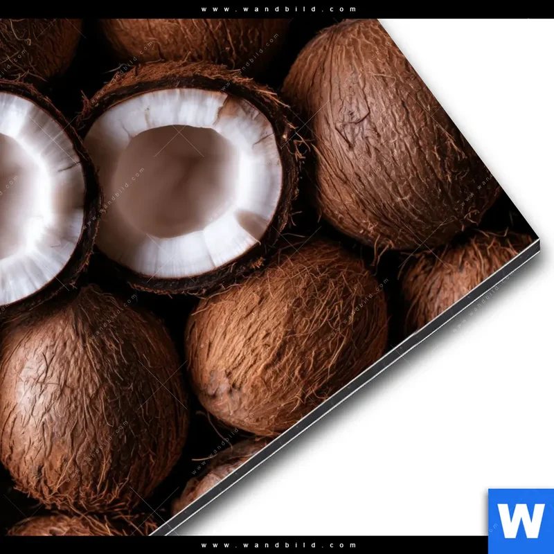 Alu-Dibond Bild | Tropische Kokosnüsse – Exotischer Genuss | Rund