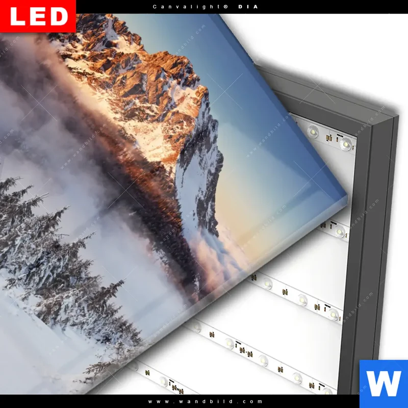 Wechselmotiv Acrylglas Canvalight® DIA | Gipfel über den Wolken | Quadrat