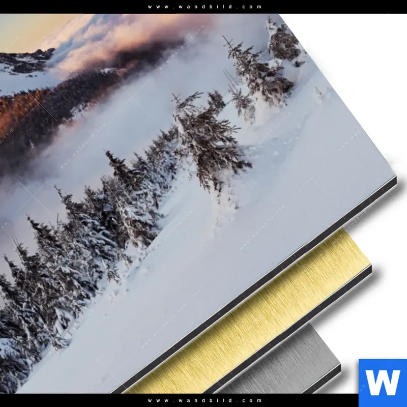 Aluminiumbild gebürstet | Gipfel über den Wolken | Querformat