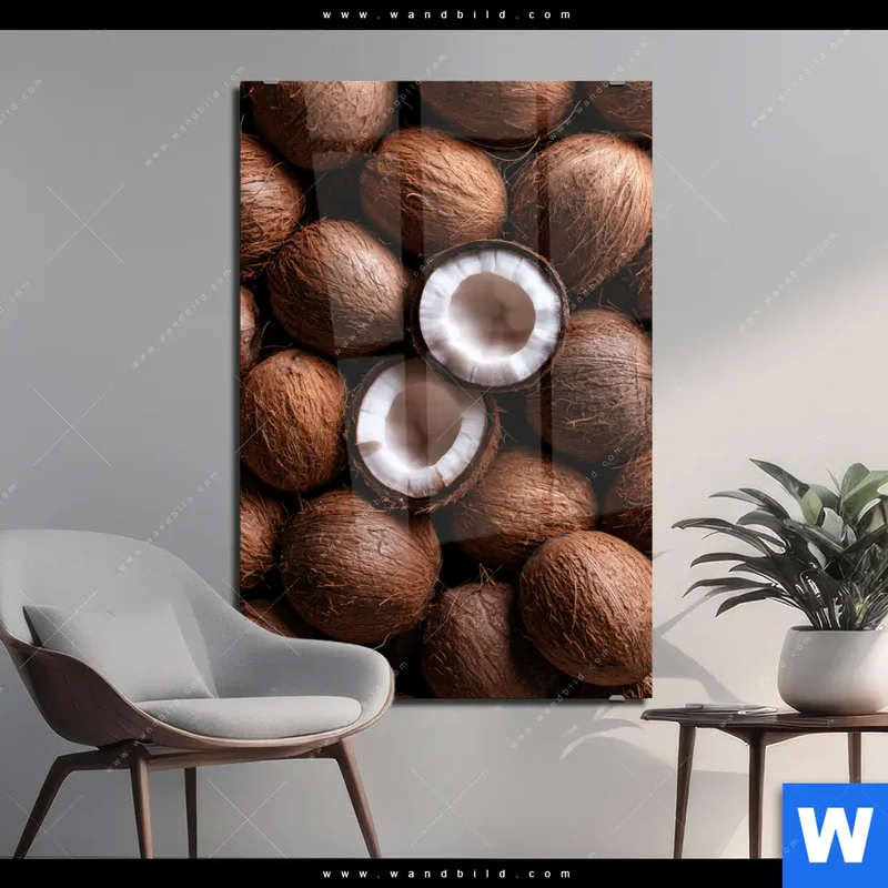 Acrylglasbild | Tropische Kokosnüsse – Exotischer Genuss | Hochformat