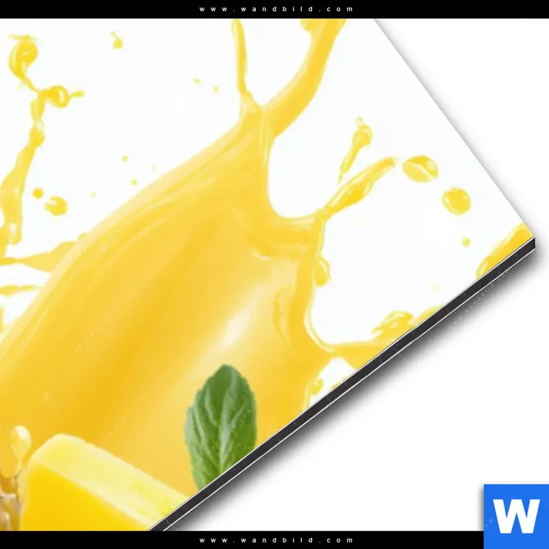 Alu-Dibond Bild | Tropische Frische - Ananas-Explosion | Panorama